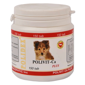 Polidex Поливит-Кальций плюс для собак, таблетки, № 150