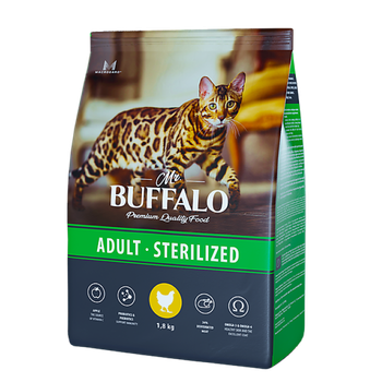 Mr.Buffalo STERILIZED 1,8кг (курица) д/кошек