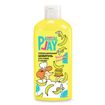 Animal Play Sweet Шампунь Банановый панкейк (гипоаллергенный) для собак и кошек, 300 мл