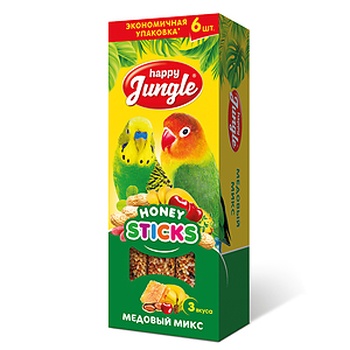 Happy Jungle Палочки для птиц медовый микс 6 шт.