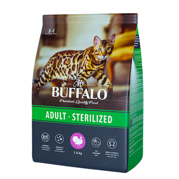 Mr.Buffalo STERILIZED 1,8кг (индейка) д/кошек