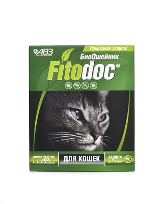 FITODOC ошейник репеллентный био для кошек  35 см, защита от блохдо 3-х месяцев, от клещей до 5 недель