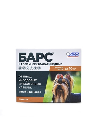 БАРС капли инсектоакарицидные для собак от 40 до 60 кг (1 пип. по 4,02 мл)
