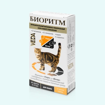 БИОРИТМ  функциональный витаминно-минеральный корм со вкусом курицы для кошек