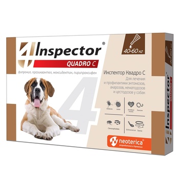 Inspector Quadro Капли от паразитов для собак 40-60кг