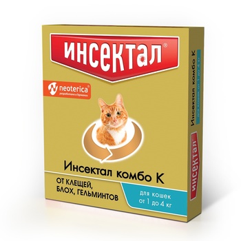 Инсектал Комбо Капли для кошек 1-4кг