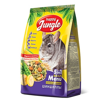 HAPPY JUNGLE Корм для шиншилл, 400 г