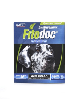 FITODOC ошейник репеллентный био для собак крупных пород  80 см, защита от блохдо 3-х месяцев, от клещей до 5 недель