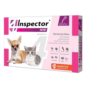 Inspector Капли mini от паразитов для кошек и собак 0,5-2кг